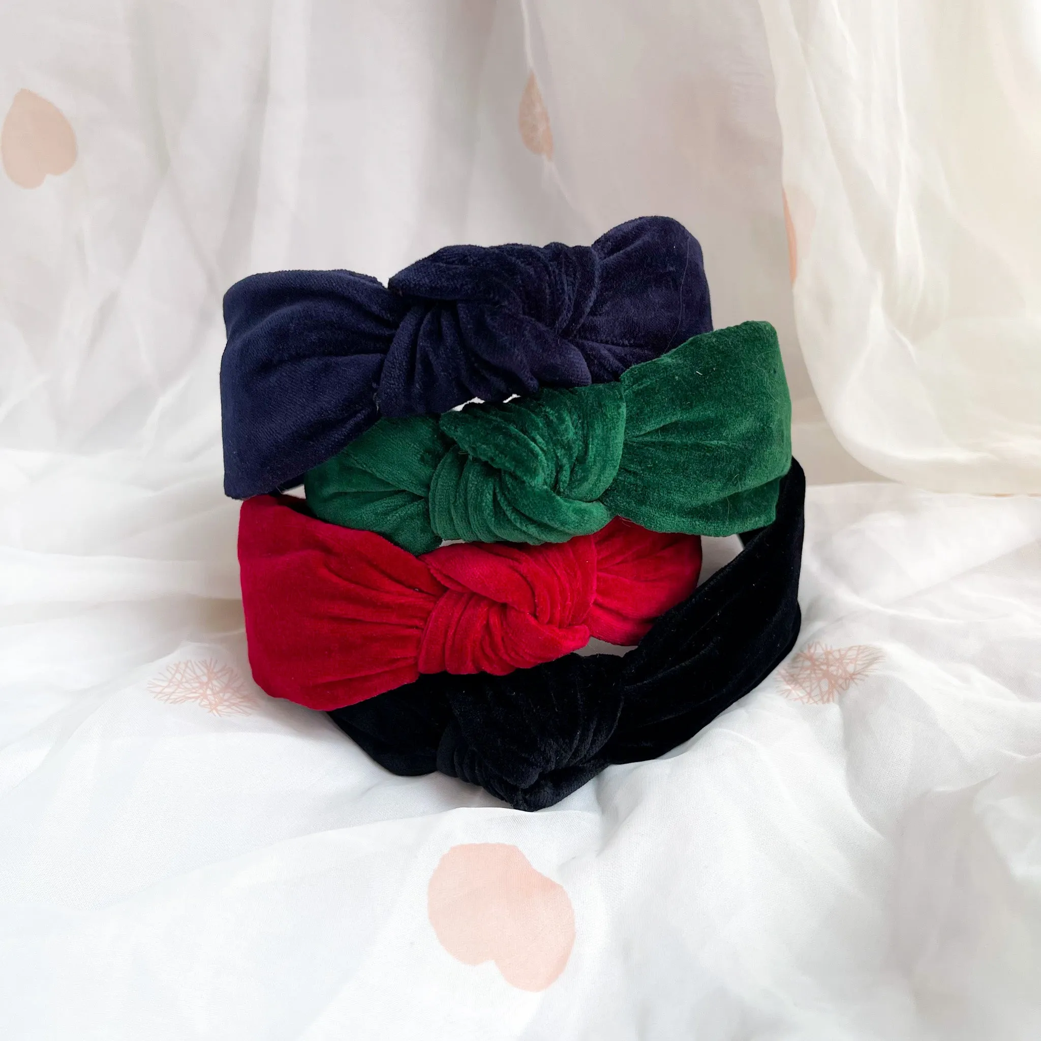 Wine Red Velvet Knot Headband