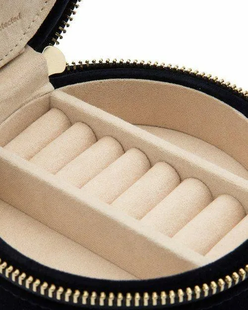 Wolf Zoe Indigo Round Travel Jewelry Case