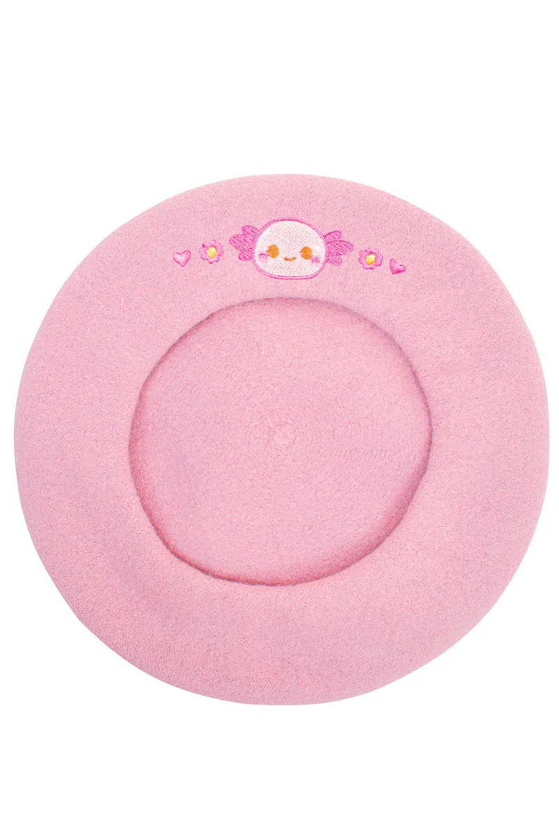Xoxi The Axolotl Embroidered Beret